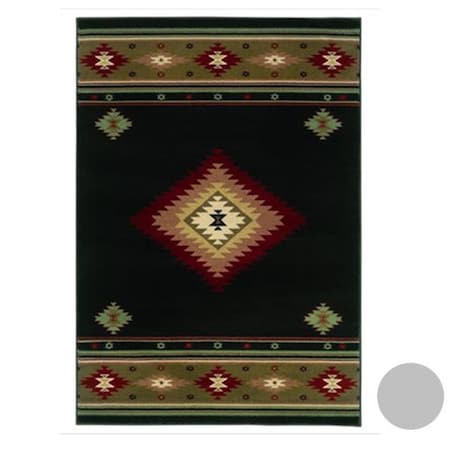 Sphinx By Oriental Weavers Oriental Weavers Hudson 087G1 8' Round Round - Black/ Green-Polypropylene H087G1235RDST